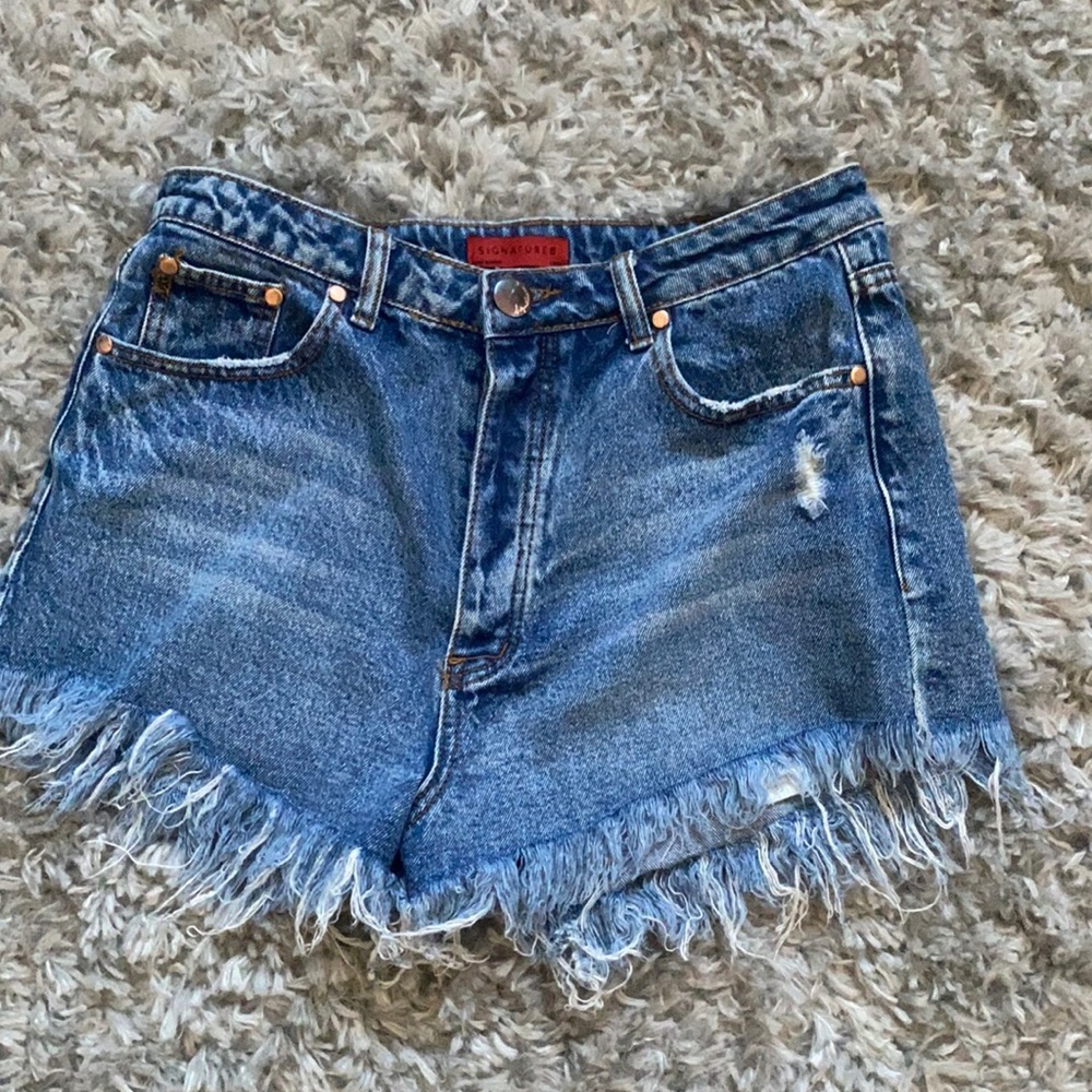 high rise jean shorts